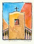 spiritual painting the monastery in the desert